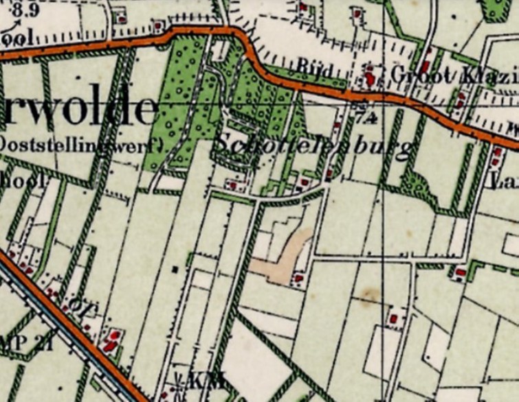 Buurtschap Schottelenburg in 1930 (bron: topotijdreis.nl)